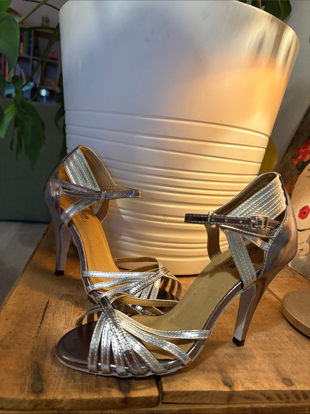 Milano silver latin dance shoes